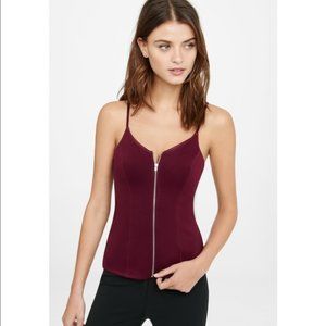 Express Zipper Front Deep Red Tank Top 5/$30